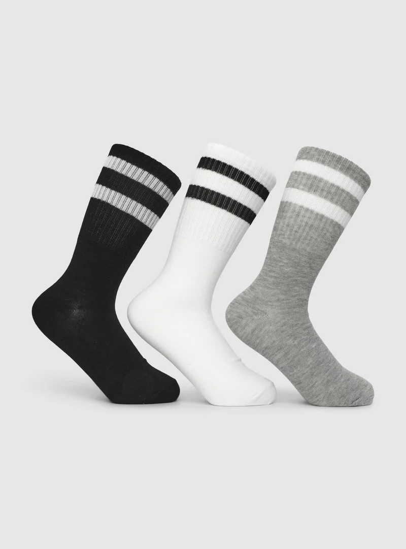 Pack 3 calze sportive a righe
