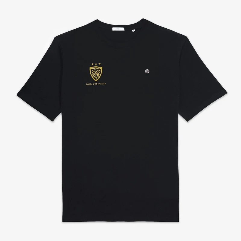 T-shirt manches courtes coton noir RCT Triplé Coupe d'Europe Toulon Champion