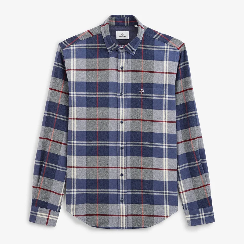 Chemise à carreaux bleu foncé