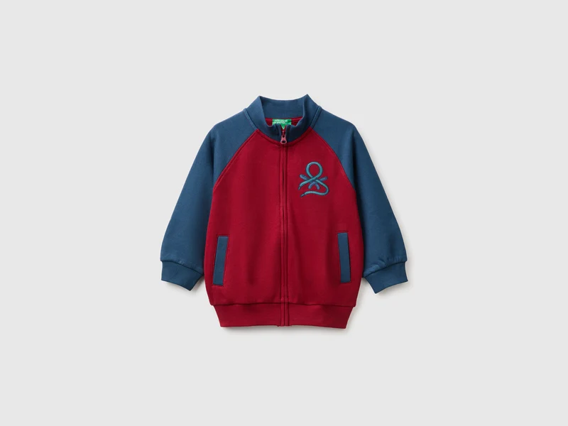 Felpa con zip e logo
