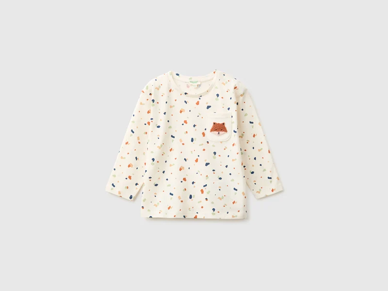 T-shirt con stampa fantasia in cotone bio