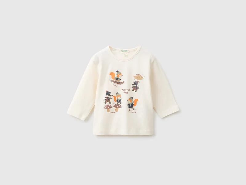 T-shirt con stampa in cotone bio