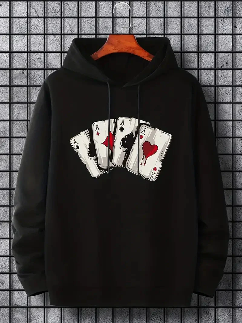 Mason | Trendy Card-Pattern Hoodie for Men