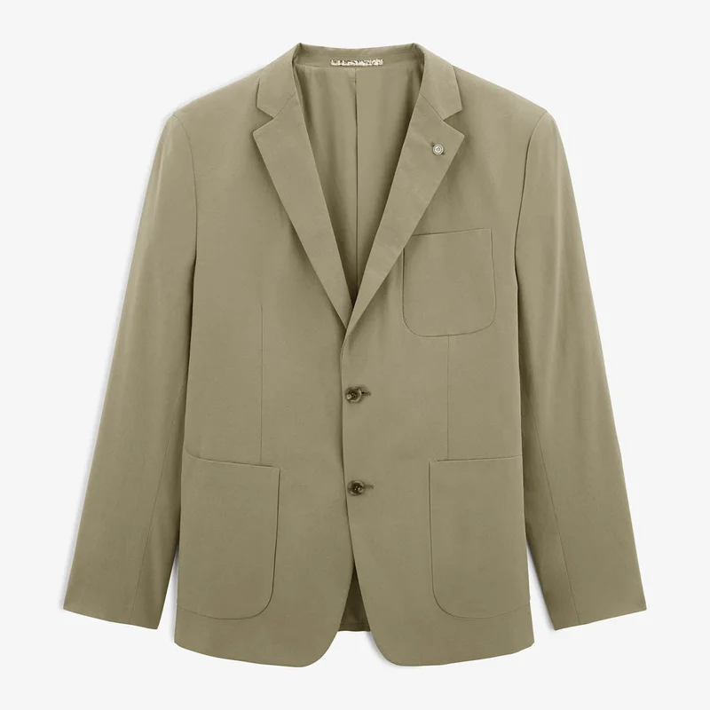 Veste blazer Simonni en coton vert teck