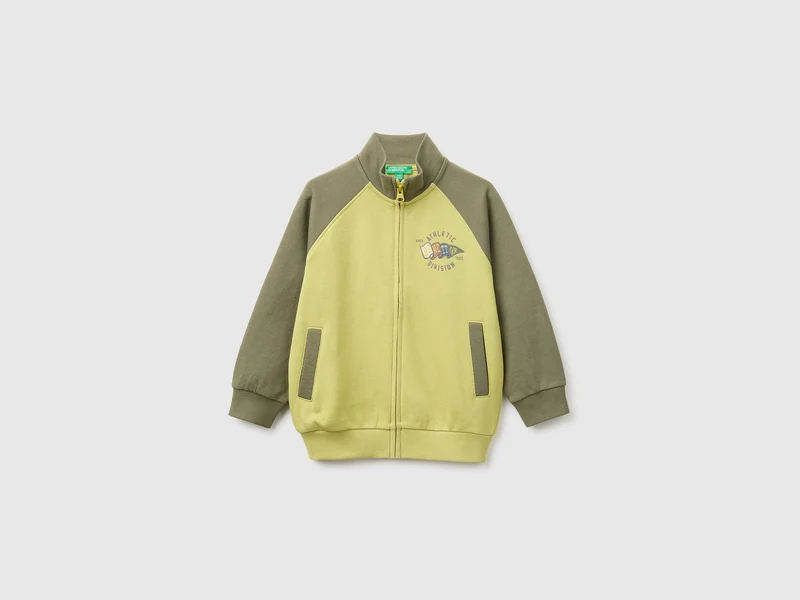 Felpa con zip e logo