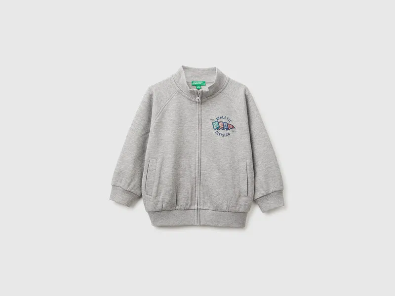 Felpa con zip e logo