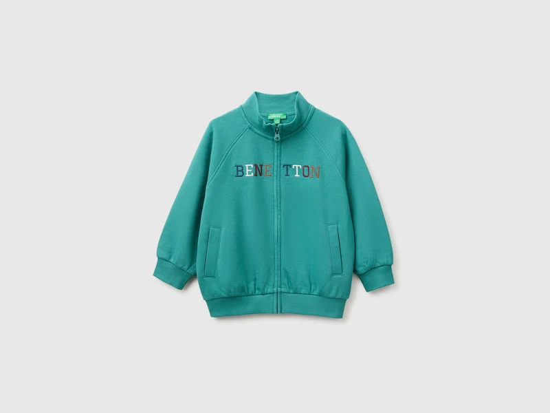 Felpa con zip e logo
