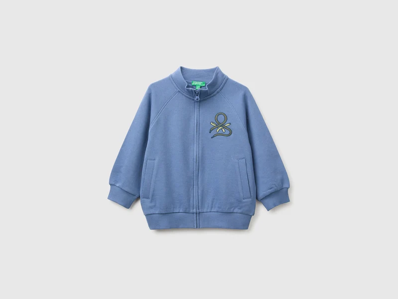 Felpa con zip e logo