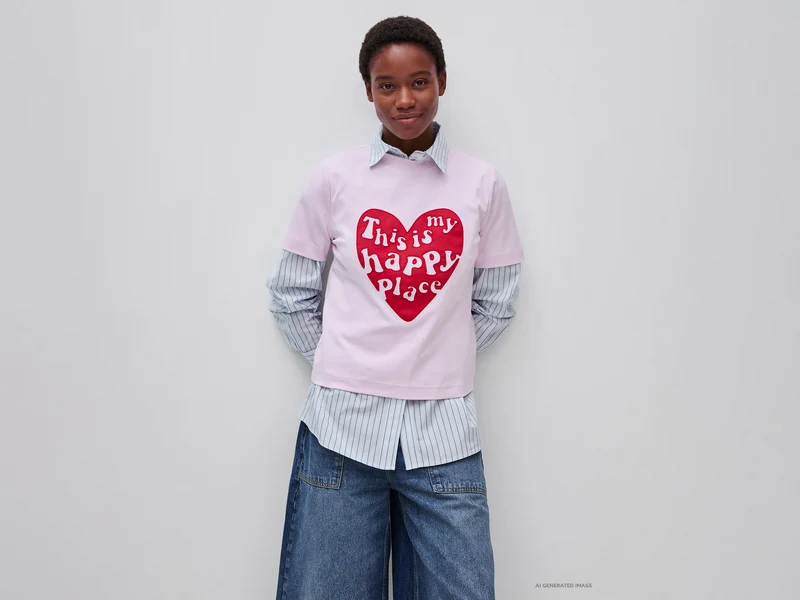T-shirt boxy fit con stampa