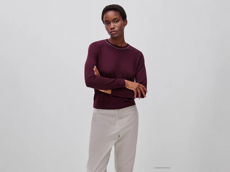 Maglia girocollo in pura lana Merino