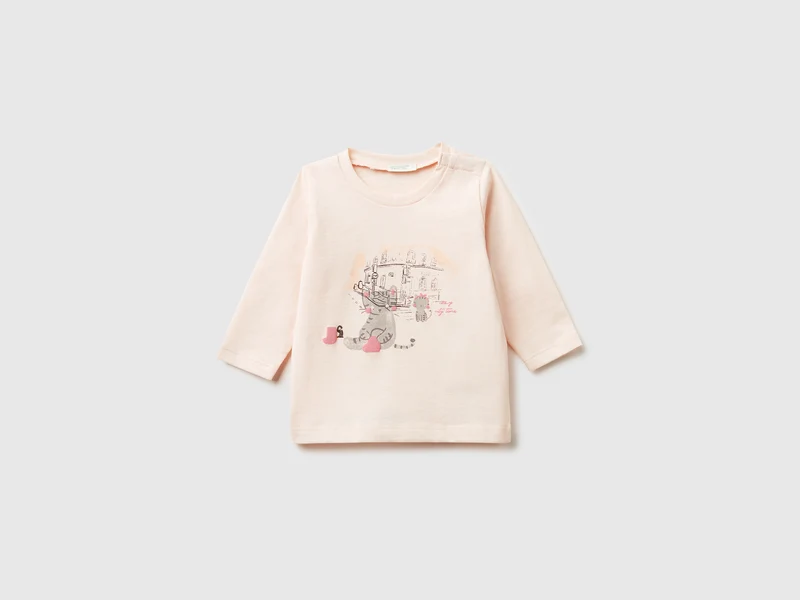 T-shirt con stampa in rilievo