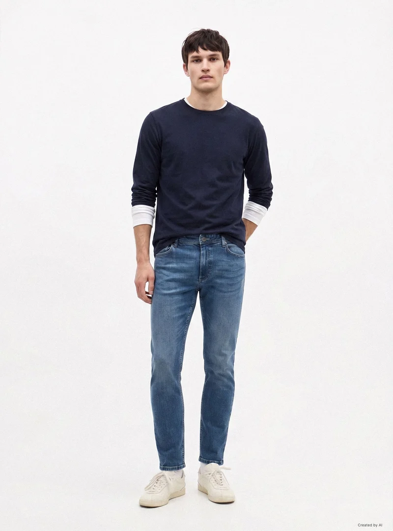Jeans skinny a tinta unita