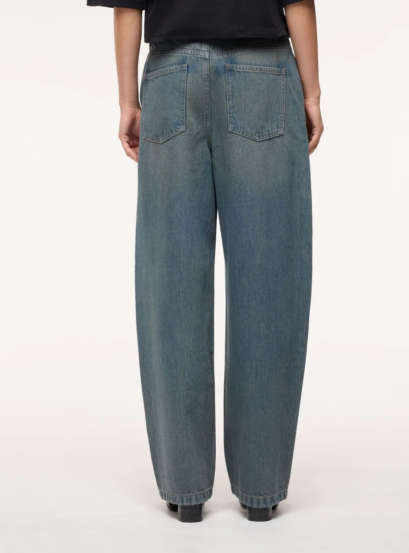Jeans baggy in denim a tinta unita