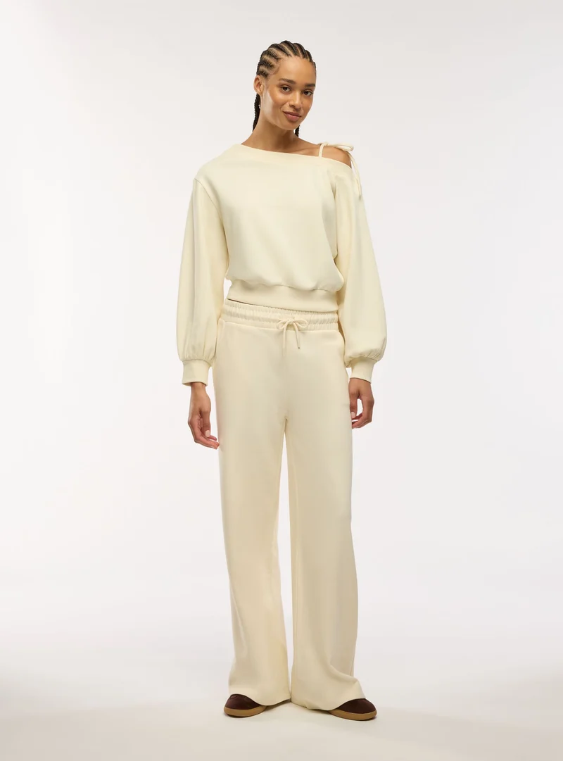 Pantaloni tuta wide leg tinta unita