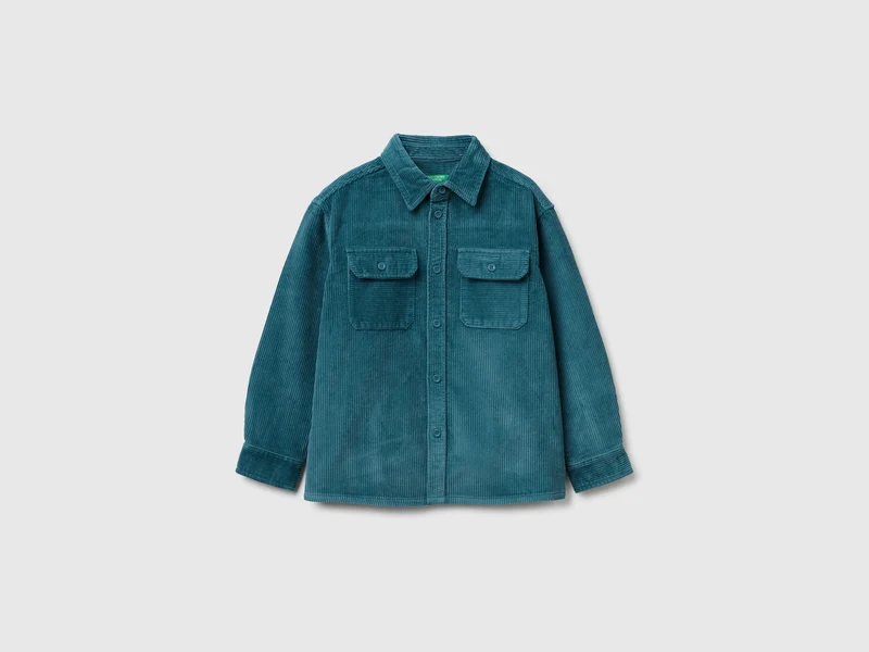 Camicia in velluto con ricamo sul retro