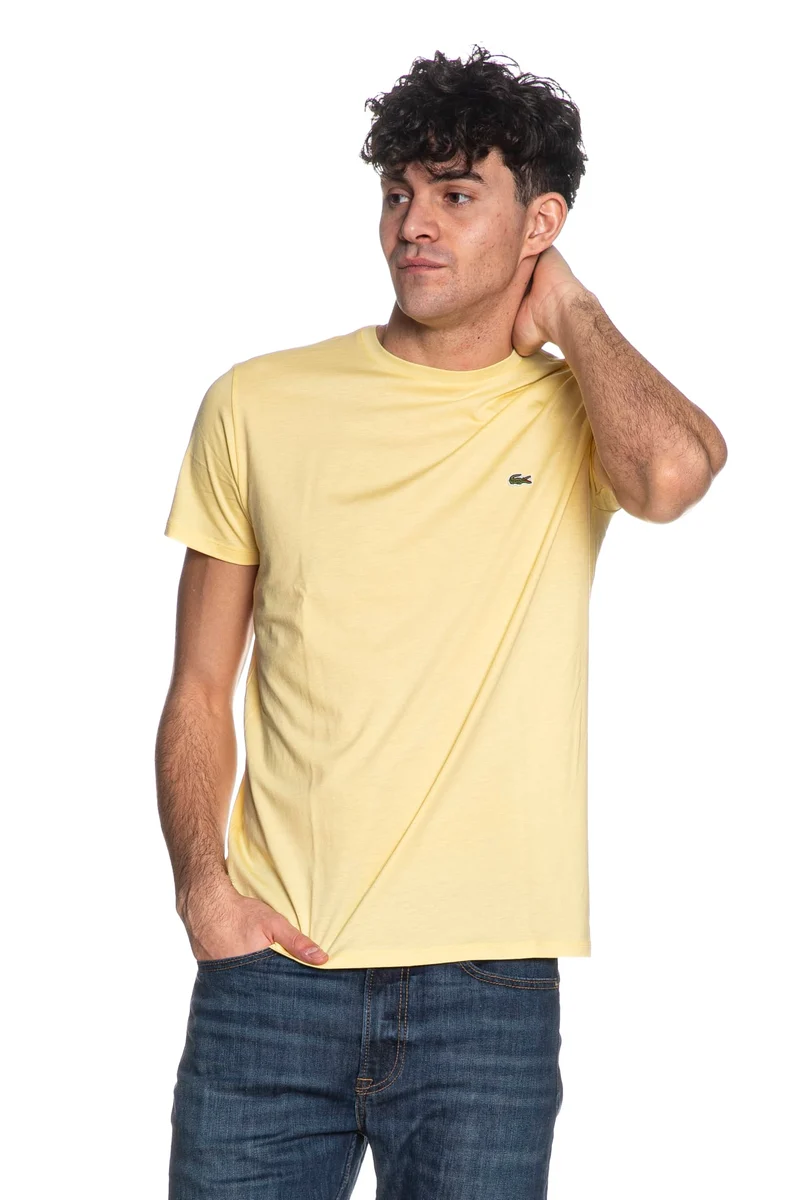 T Shirt Lacoste Th6709 Da Uomo Giallo Limone