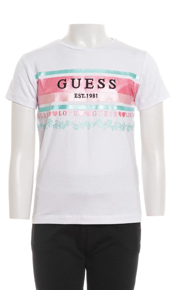 T Shirt Guess Est 1981 Love Da Bambina Bianca