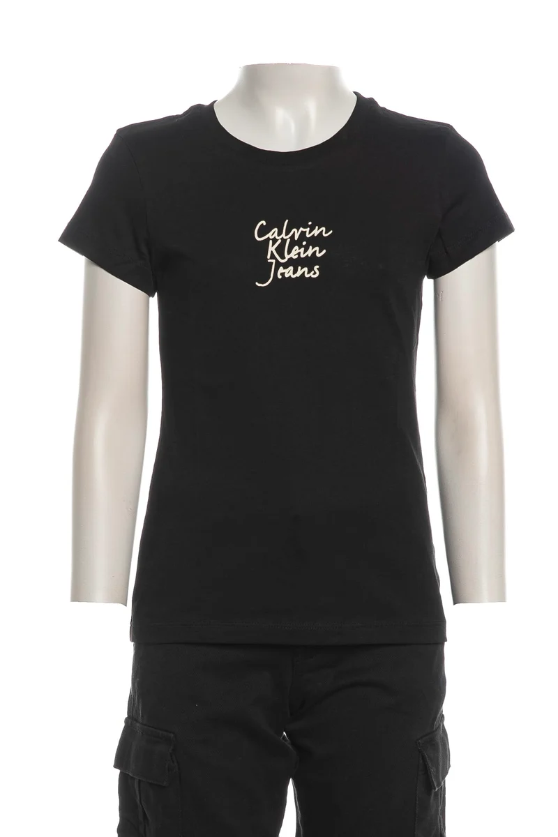 T Shirt Calvin Klein Ckj Handwriting Ss Sl Tee Da Bambina Nera