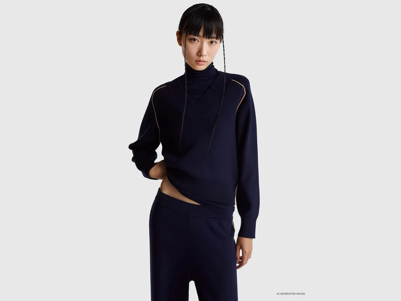 Maglia boxy fit con scollo a V