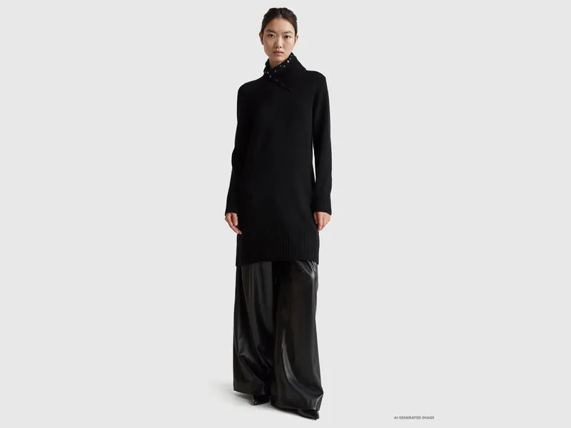 Abito midi in misto lana