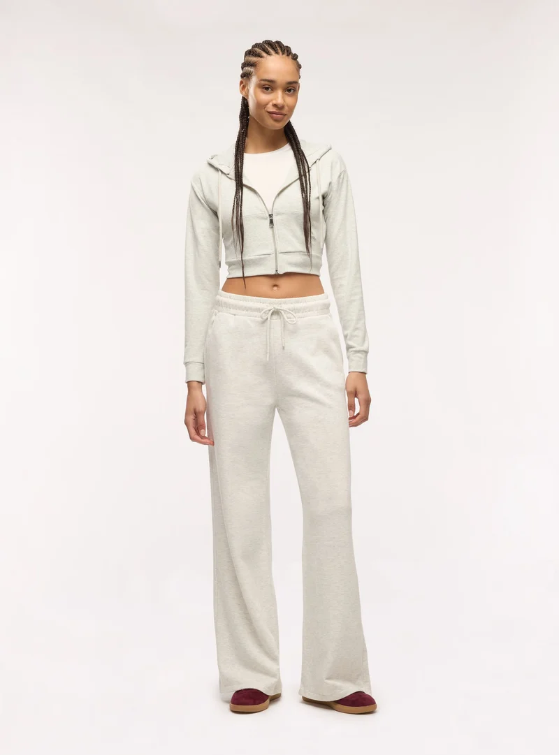 Felpa crop con cappuccio e zip