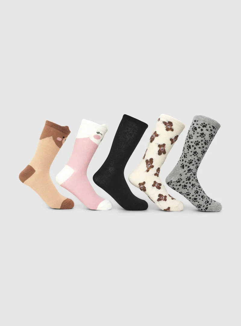 Pack 5 calzini con stampa animaletti