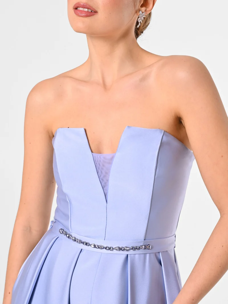 Abito Rinascimento atelier con Gonna a Ruota Azzurro