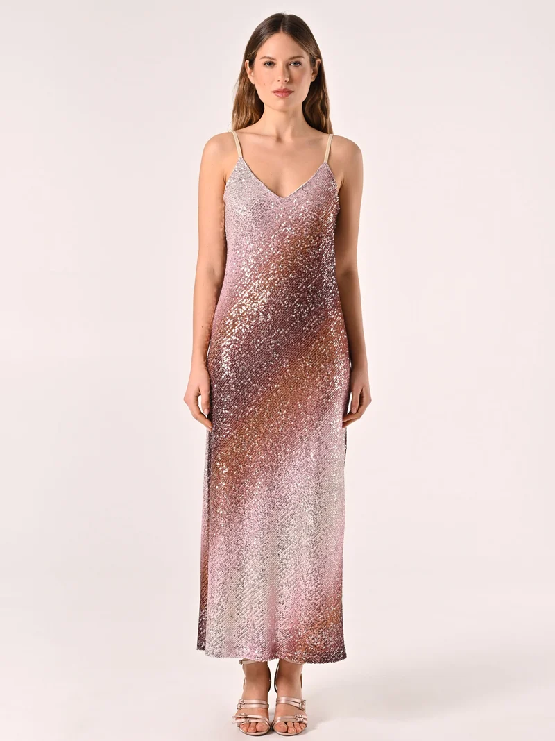 Abito Sottoveste in Paillettes Sfumate