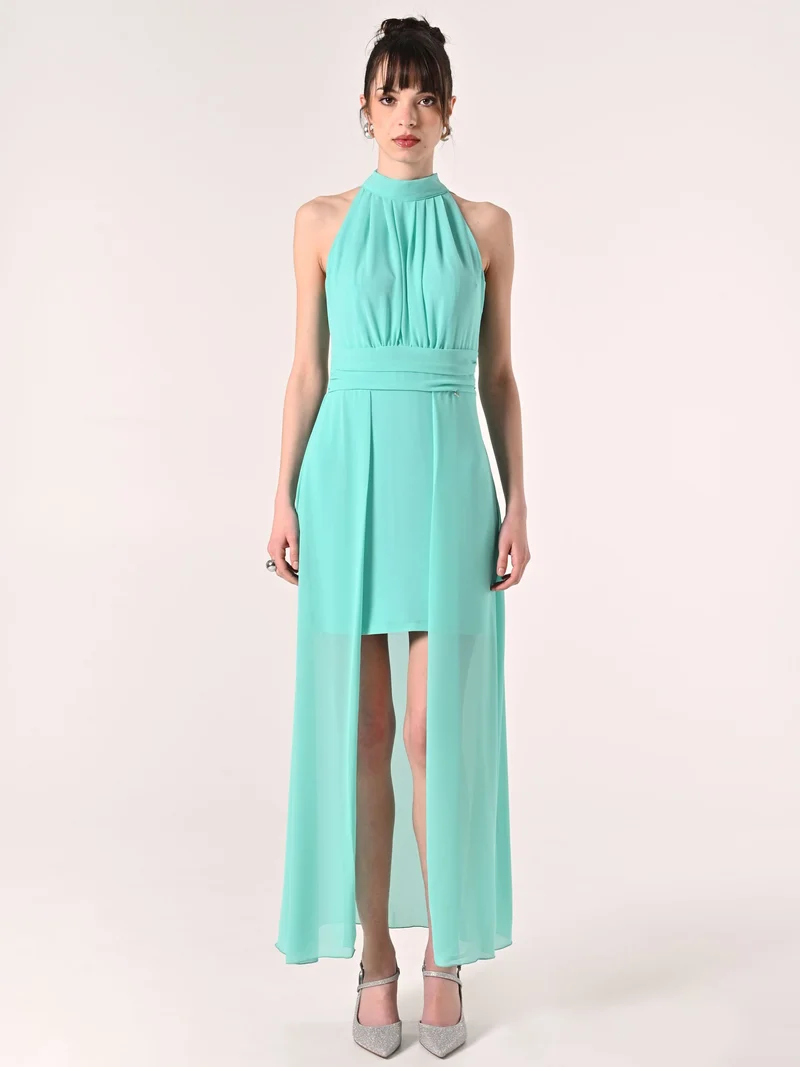 Abito High-Low Verde Acqua