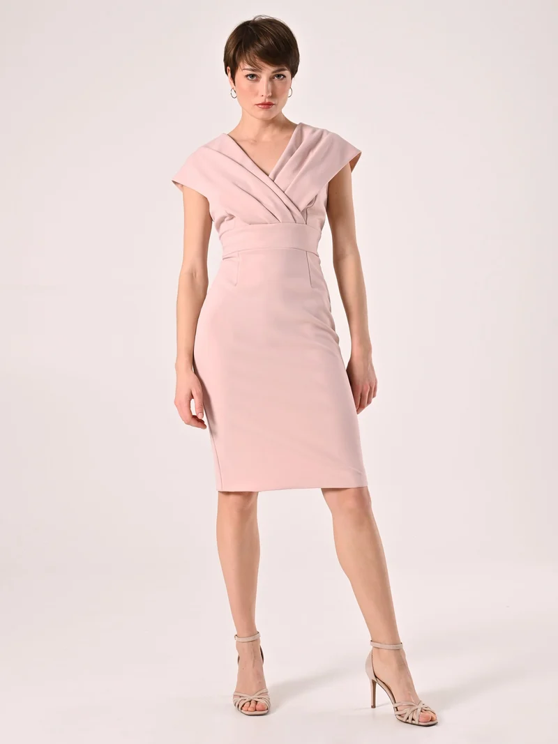 Tubino Rosa Chiaro in Scuba mano Crepe