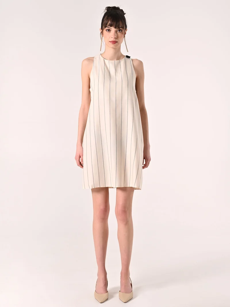Abito Bianco a Righe Bianche & Blu