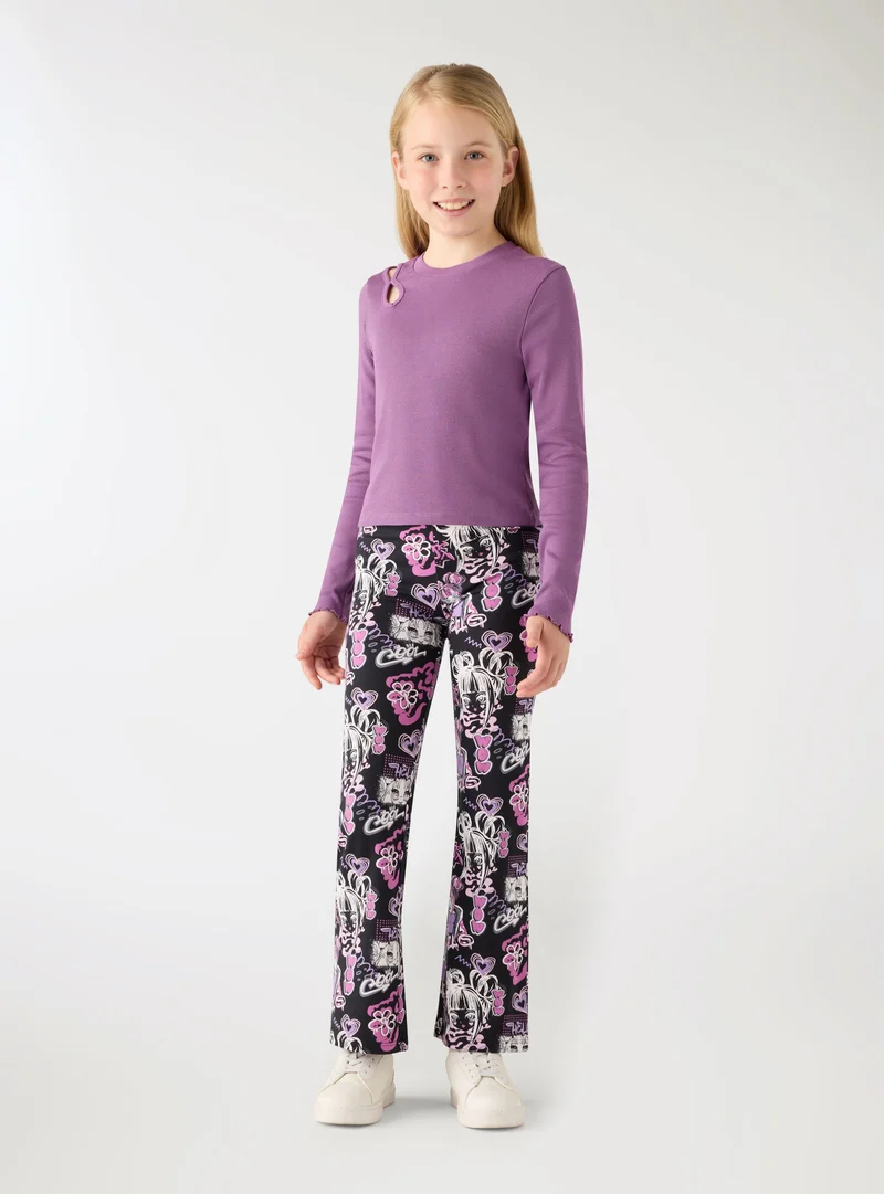 T-shirt crop con cut-out