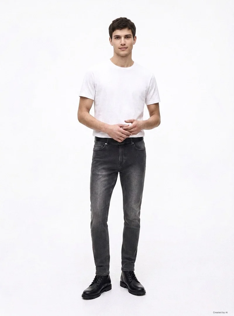 Jeans skinny a tinta unita