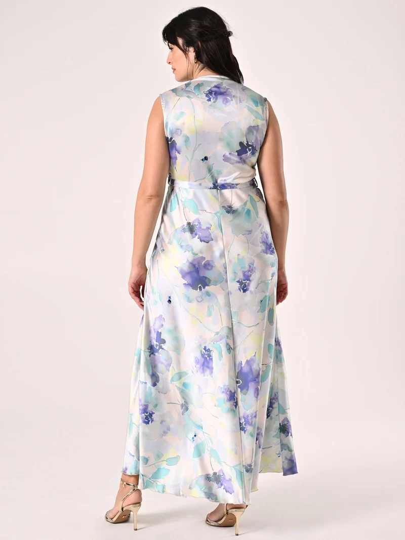 Abito Lungo Curvy stampa Floreale