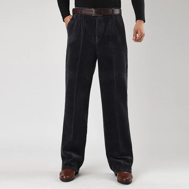 John | Men's Corduroy Trousers with Pleats and Wide-Leg Fit