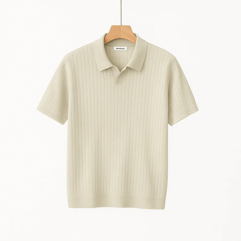Lucas | Men's Short Sleeve Knitted Polo Shirt