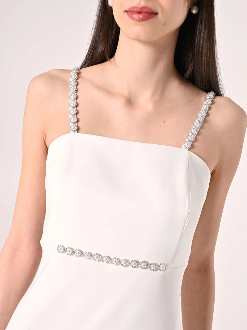 Tubino Bianco con dettagli Strass