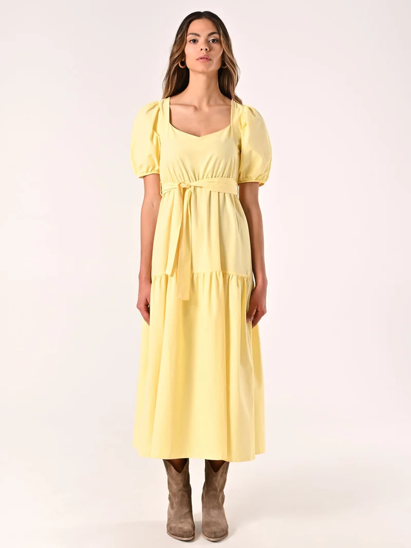 Abito Giallo in Misto Cotone
