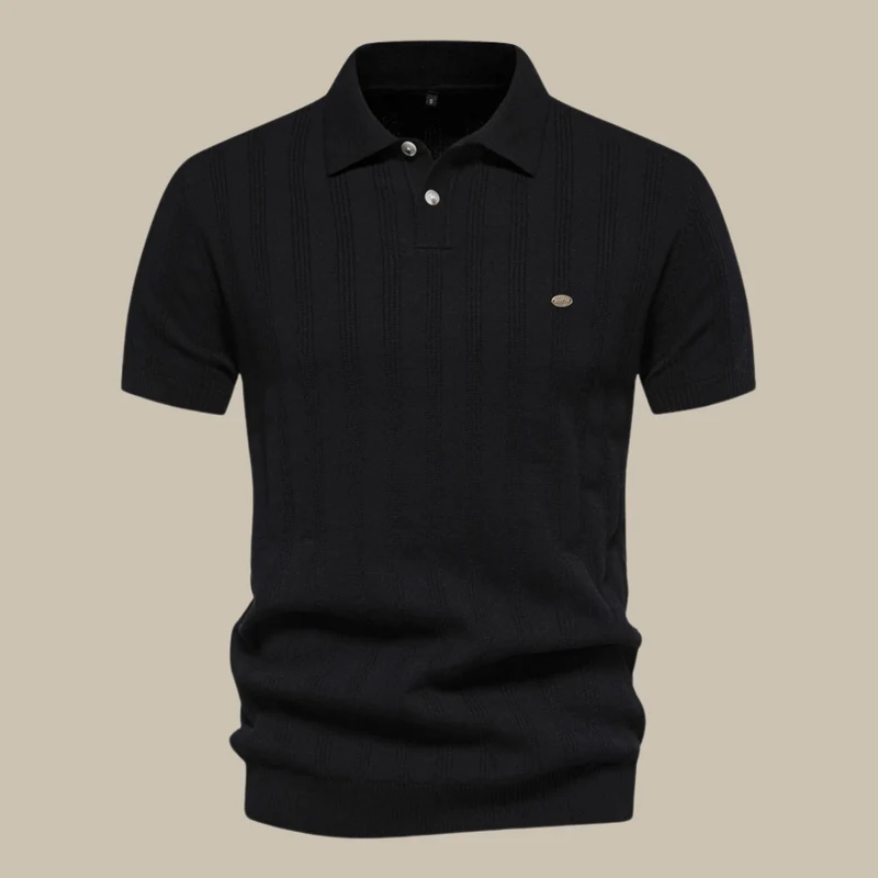 Valentin | Men's Knit Polo Shirt with Button Placket