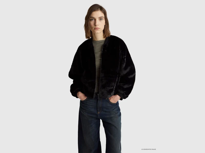 Bomber in pelliccetta sintetica