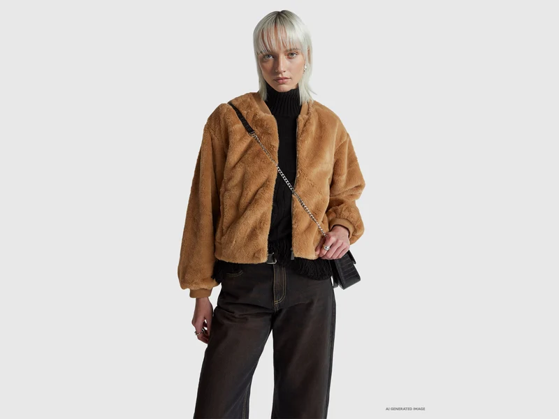 Bomber in pelliccetta sintetica