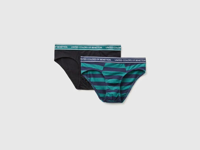 Set di due slip con elastico logato
