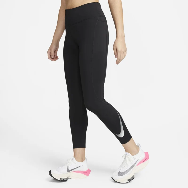 Nike Leggings da running a 7/8 e vita media con tasche – Don