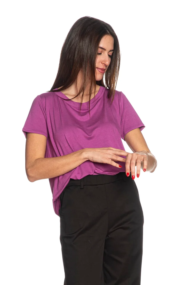 T Shirt Ragno Summer Ss Da Donna Ciclamino