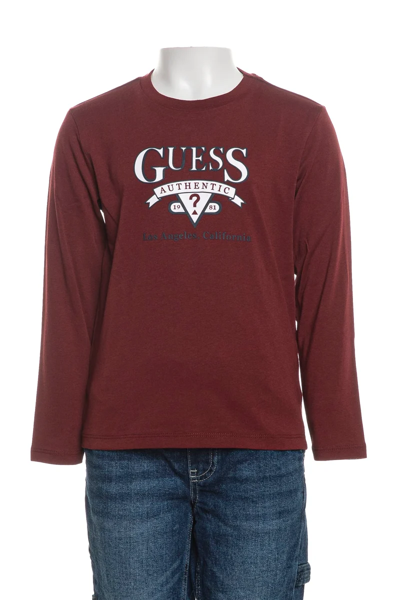 T Shirt Guess Ls Auth La Da Bambino Bordeaux
