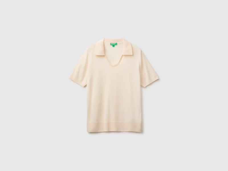 Maglia manica corta in misto seta