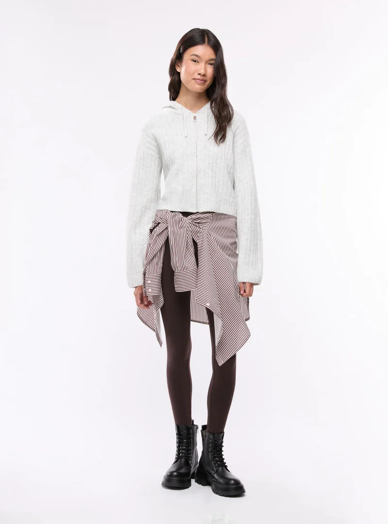 Leggings lunghi a vita alta tinta unita