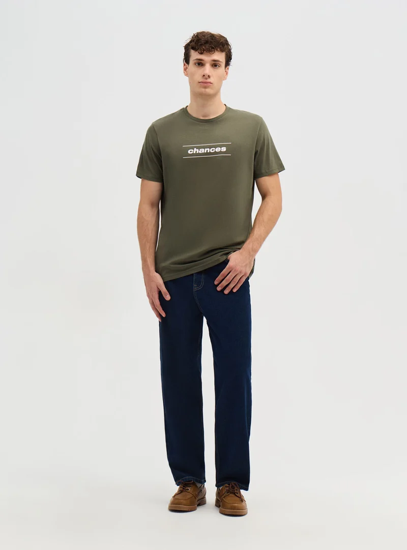 T-shirt con stampa lettering