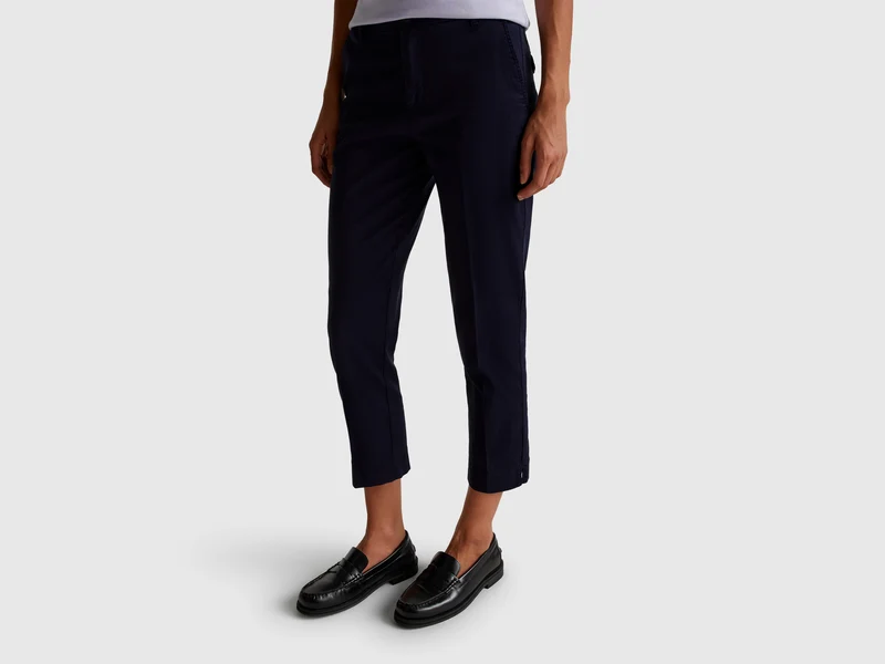 Chino cropped in cotone stretch