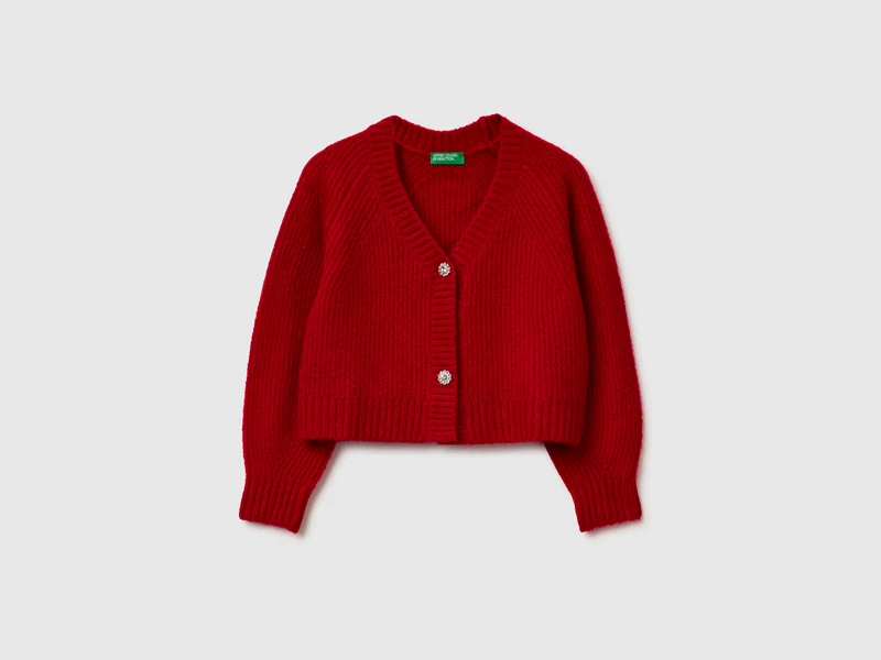 Cardigan con bottoni gioiello